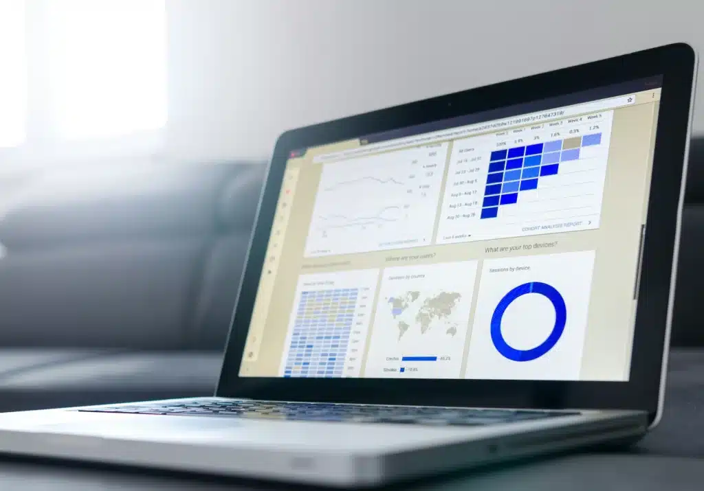 Laptop with Google Analytics reports
