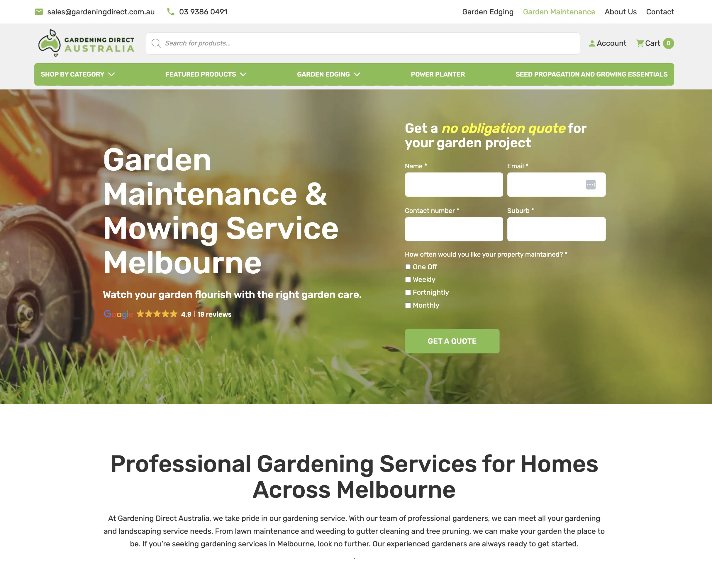 Gardening Direct Landing Page