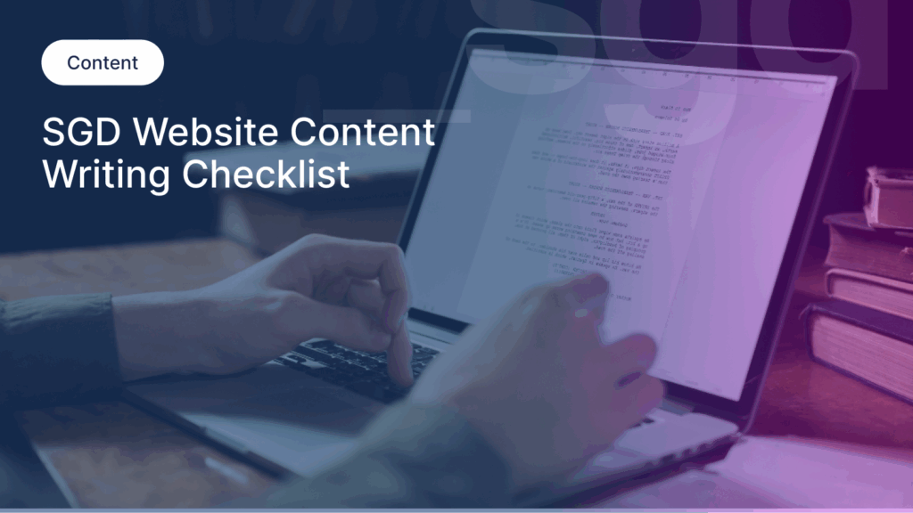 SGD Website Content Writing Checklist