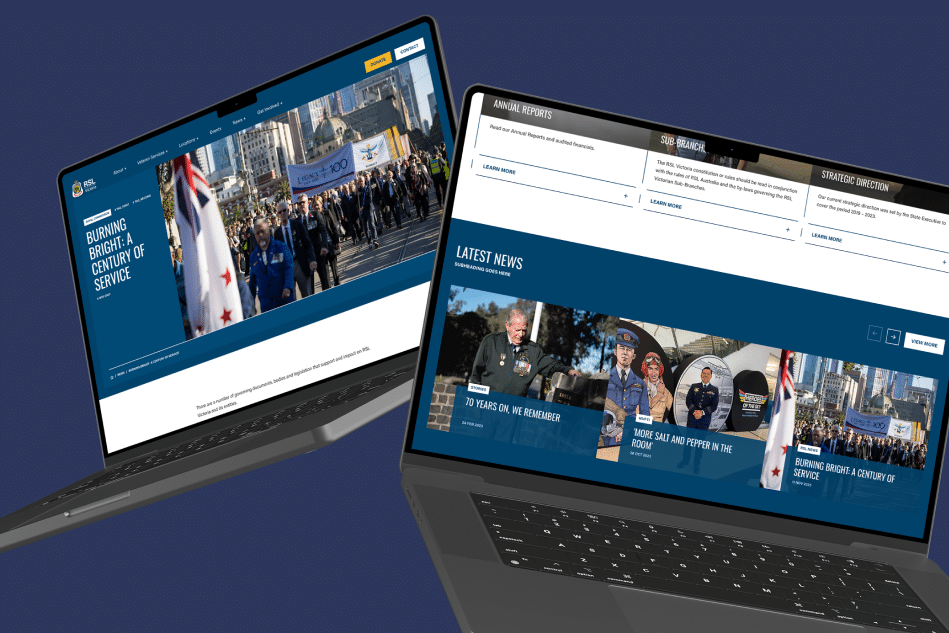 Custom Website featured image for RSL Victoria