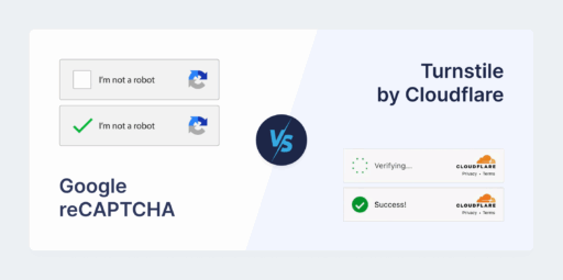 An image comparing Google Recaptcha and Turnstile by cloudflare
