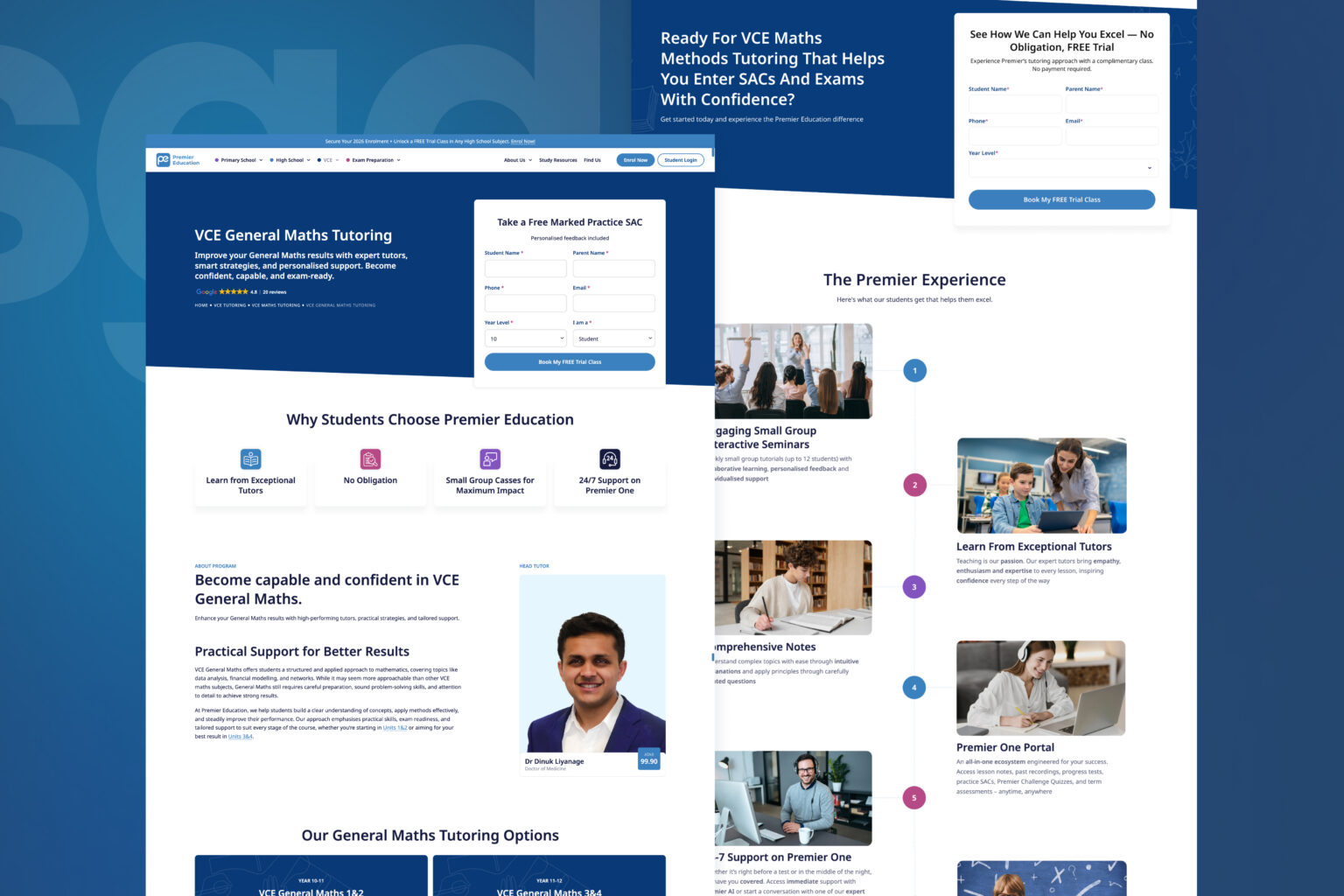 screenshot Premiere Education Money page