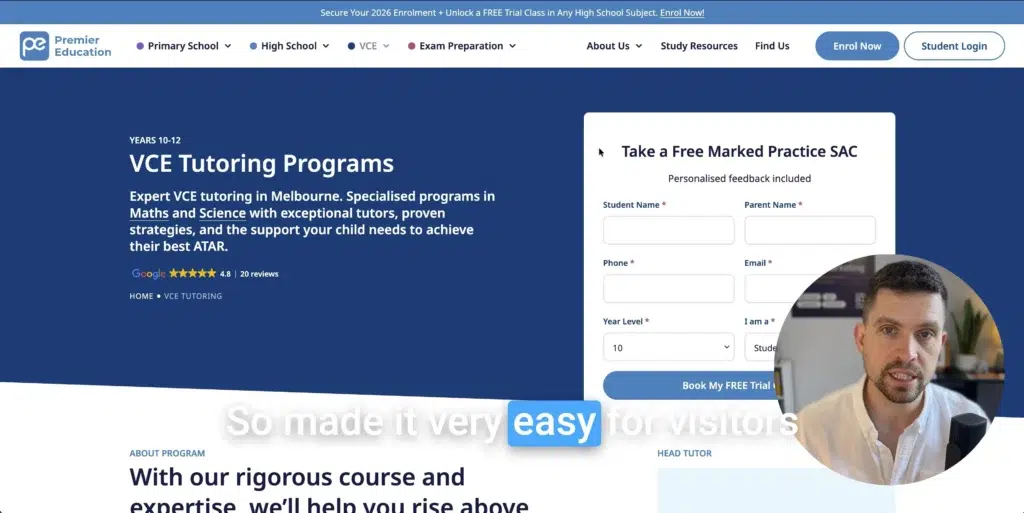 Premier Education Conversion Optimisation video screenshot