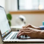 Professional hands on a keyboard